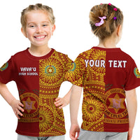(Custom Personalised) Tonga Vavau High School T Shirt KID Tongan Ngatu Pattern LT14 Youth XL Size14 - Polynesian Pride
