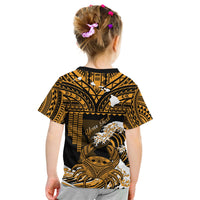 (Custom Personalised) Hawaii T Shirt KID Kakau Polynesian Crab With Waves Ver.02 LT14 - Polynesian Pride