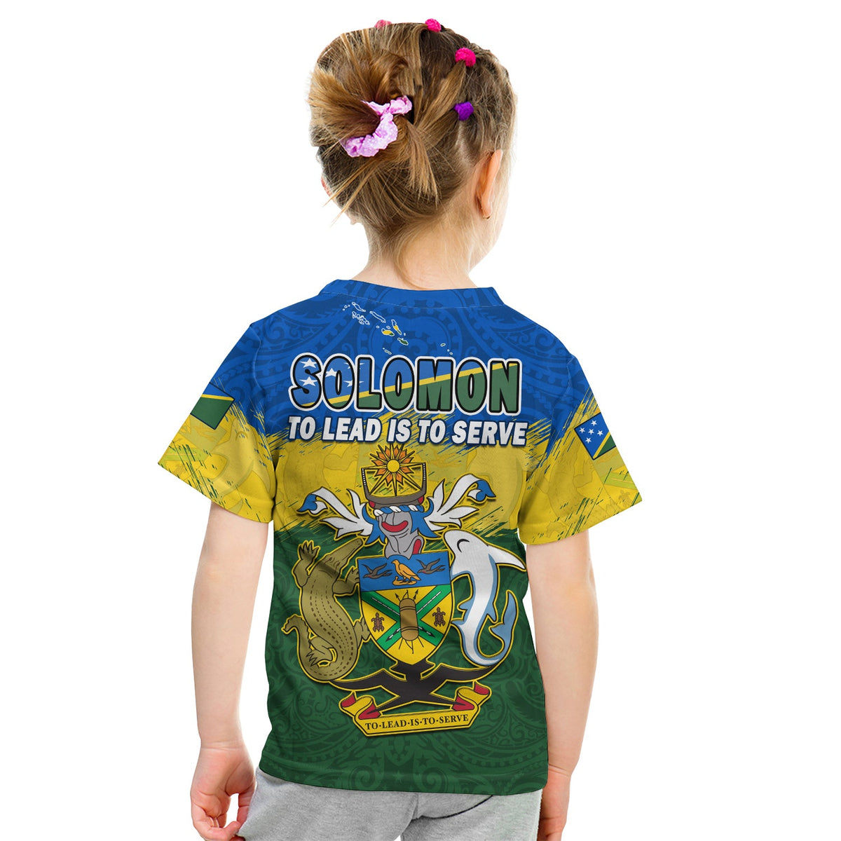 Solomon Islands T Shirt KID Happy 44th Independence Anniversary Polynesian Pattern LT14 - Polynesian Pride