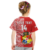(Custom Text and Number) Tonga T Shirt Tongan Coat of Arms Ngatu Pattern LT14 - Polynesian Pride