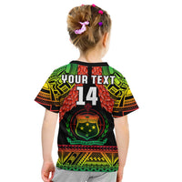(Custom Text And Number) Samoa Rugby Polo Shirt KID Teuila Torch Ginger Gradient Style LT14 - Polynesian Pride