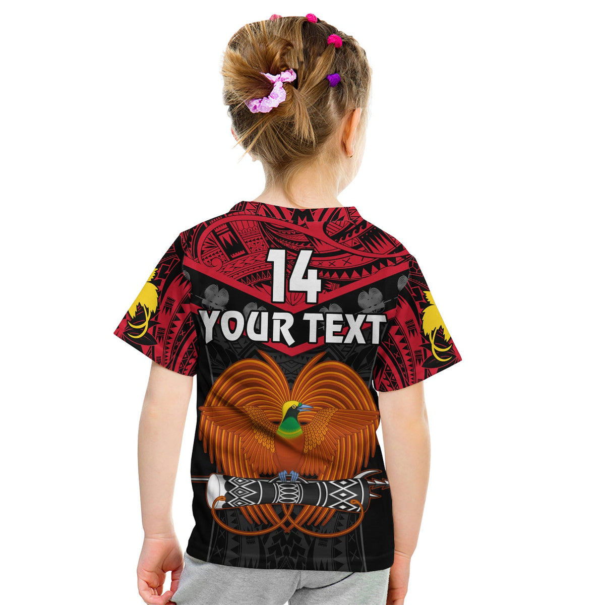 (Custom Text and Number) Papua New Guinea Rugby T Shirt PNG Kumuls Bird of Paradise Black LT14 - Polynesian Pride