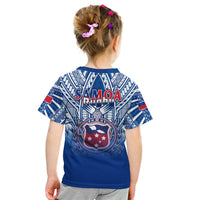 Samoa Rugby T Shirt KID Toa Samoa Polynesian Pacific Navy Version LT14 - Polynesian Pride