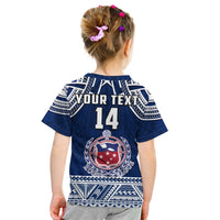 (Custom Personalise Text and Number) Samoa Rugby T Shirt KID Toa Samoa Pacific Sporty LT14 - Polynesian Pride