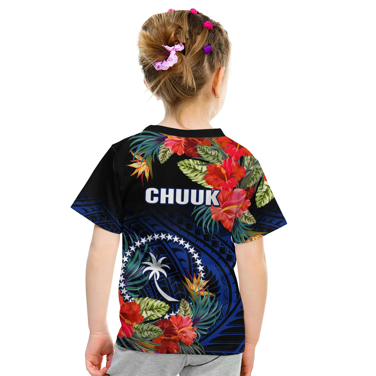Chuuk State T Shirt FSM Hibiscus Flowers Mix Polynesian LT14 - Polynesian Pride