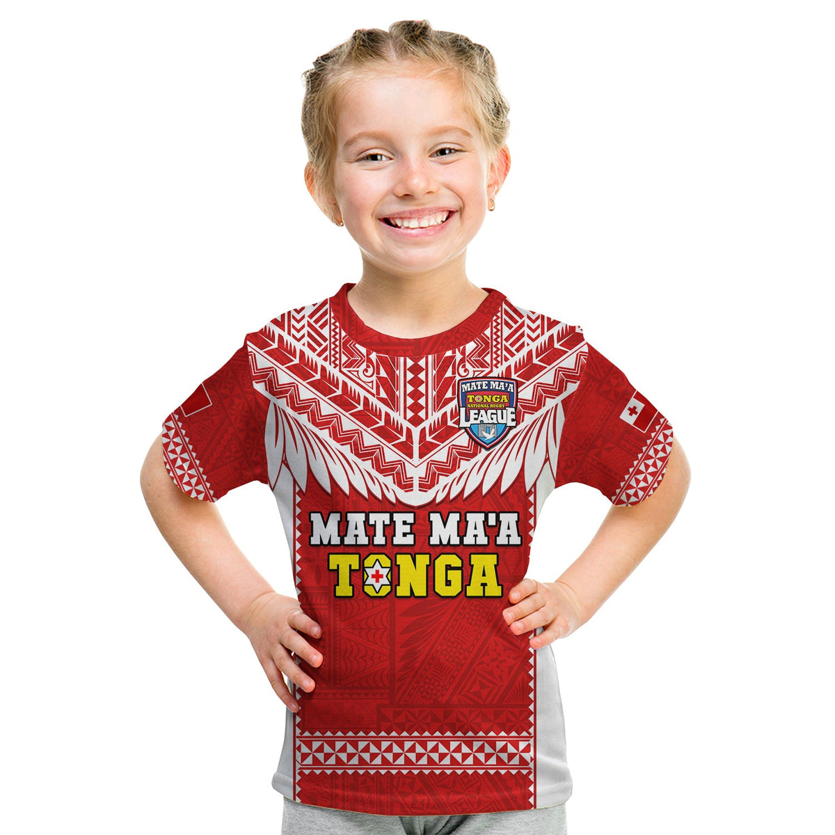 (Custom Text and Number) Tonga Rugby T Shirt Mate Maa Tonga Pacific Ngatu White LT14 - Polynesian Pride