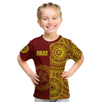 (Custom Text And Number) Tonga High School T Shirt KID Class Of Year Tongan Ngatu Pattern LT14 - Polynesian Pride
