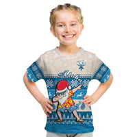 Custom Hawaii Mele Kalikimaka T Shirt Dabbing Santa Blue Merry Christmas LT14 - Polynesian Pride