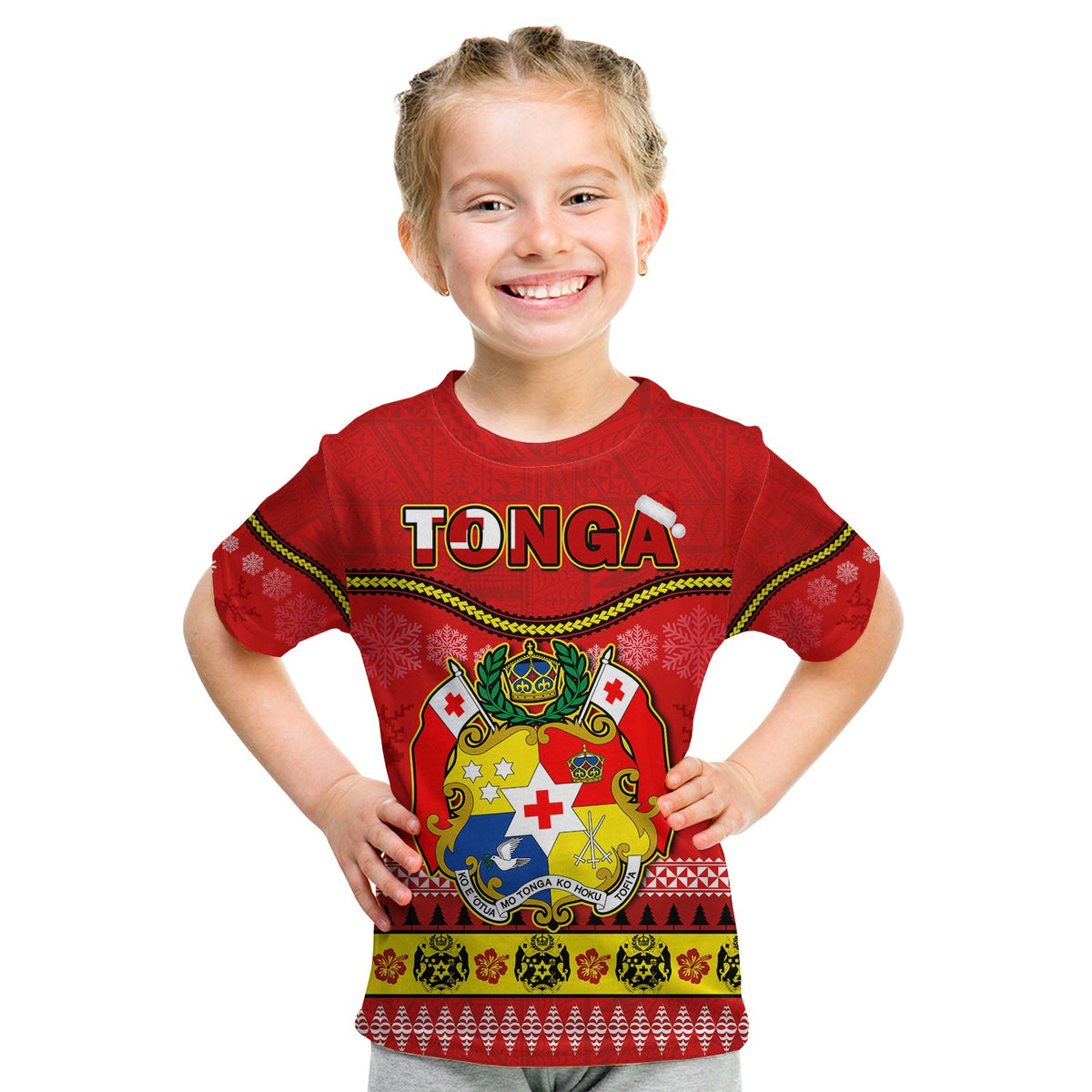 Tonga Christmas T Shirt KID Tongan Ngatu Kilisimasi Fiefia LT14 - Polynesian Pride