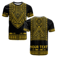 Custom Polynesian T Shirt Dashiki With Polynesian Tattoo Royal Golden Version LT14 Adult Black - Polynesian Pride