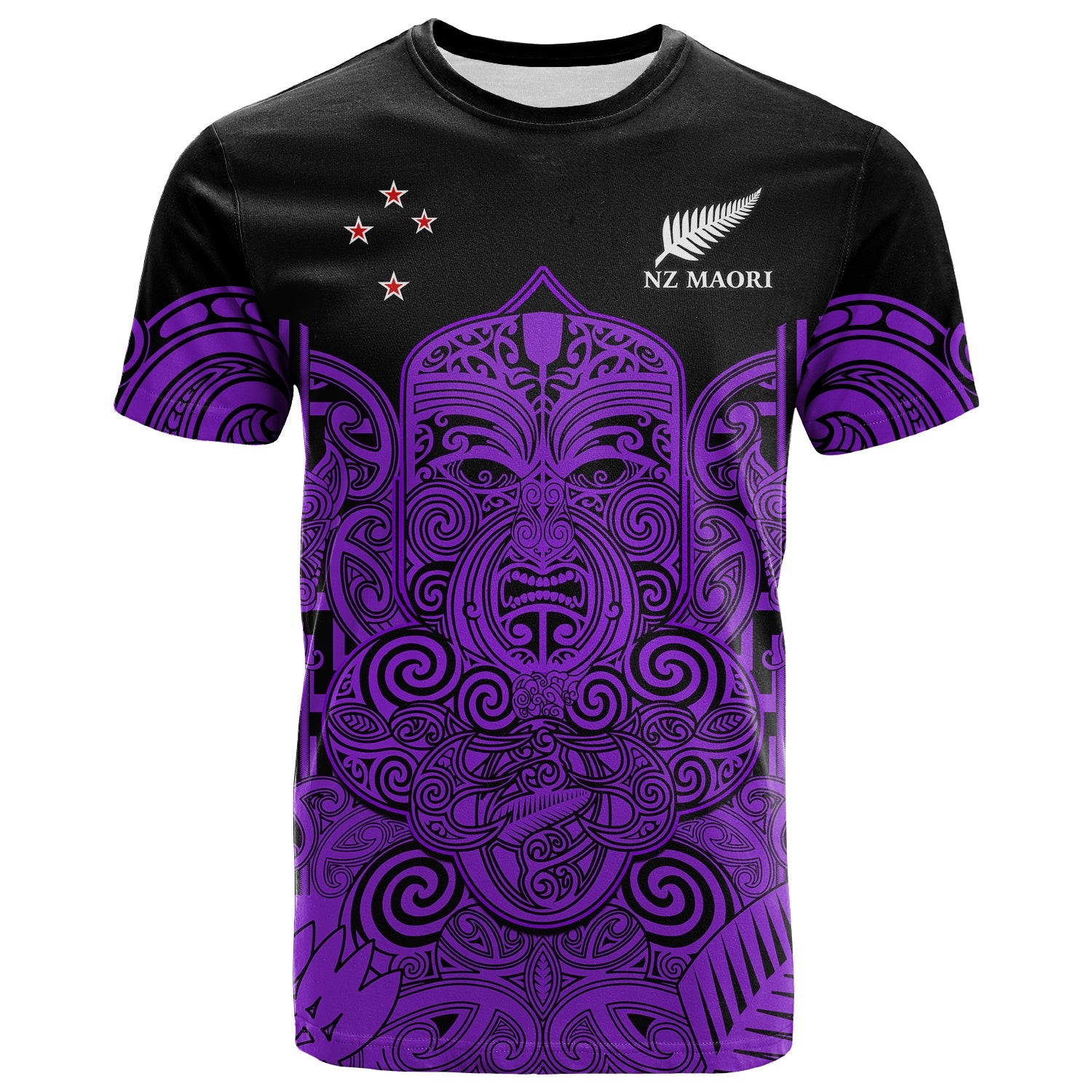 New Zealand Tiki Rugby T Shirt NZ Maori Koru Pattern Ver.04 LT14 Purple - Polynesian Pride
