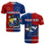 Custom TokoUso T Shirt Tonga and Samoa United We Stand Divided We Fall LT14 Blue - Polynesian Pride