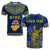 Custom Niue T Shirt Happy Constitution Day Niuean Hiapo Crab With Map LT14 Blue - Polynesian Pride