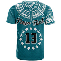(Custom Text and Number) Cook Islands Tatau T Shirt Symbolize Passion Stars Version Blue LT13 - Polynesian Pride