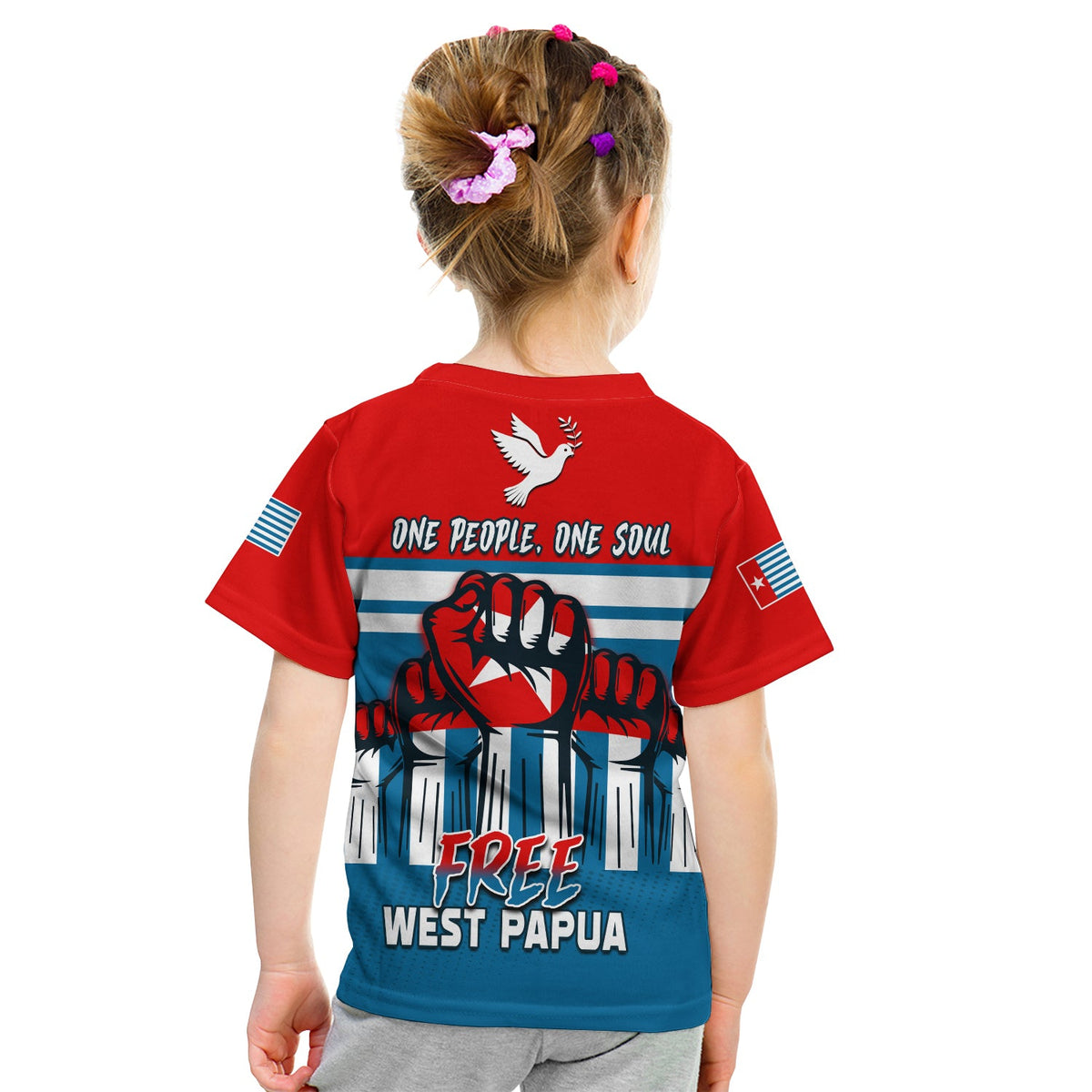 Free West Papua T Shirt KID One People One Soul Strong West Papuan LT13 - Polynesian Pride