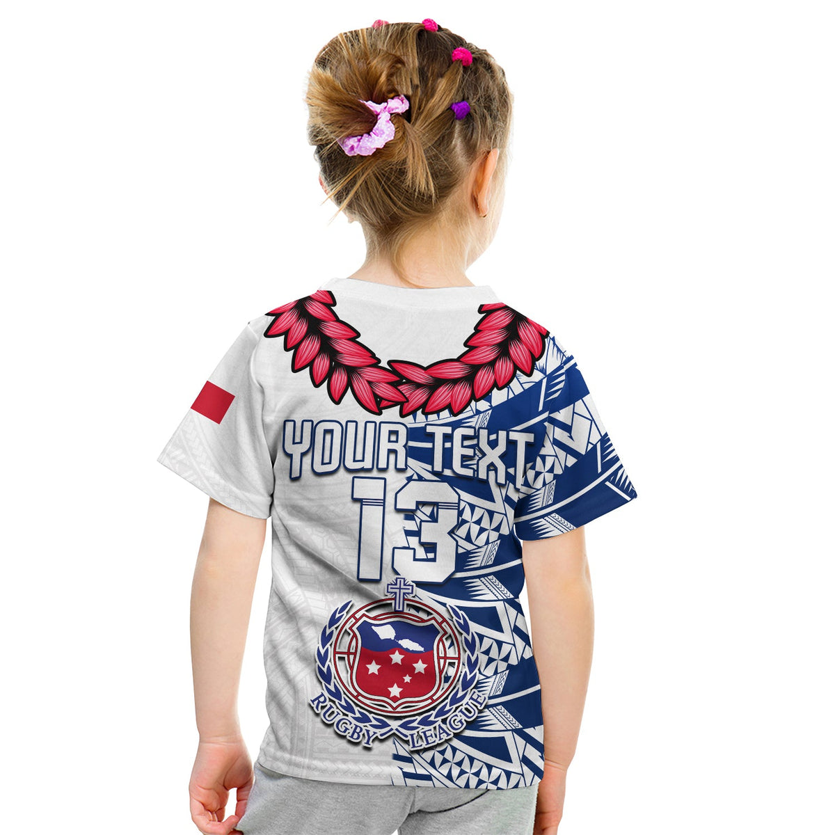 (Custom Text and Number) Toa Samoa Rugby T Shirt Siamupini Ula Fala White LT13 - Polynesian Pride