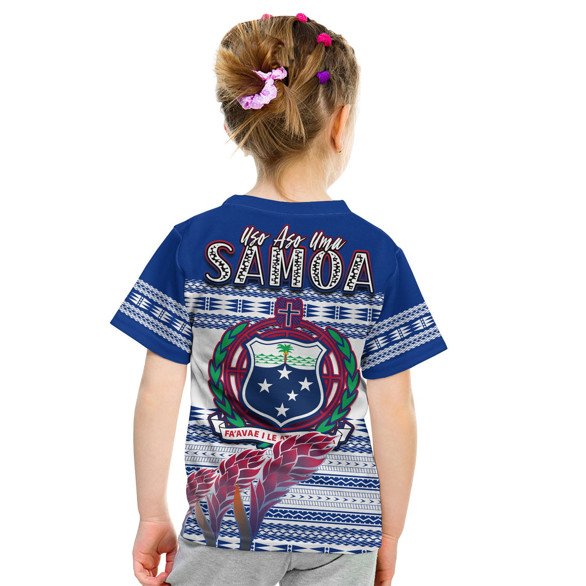Toa Samoa Rugby T Shirt KID Uso Aso Uma Go Champions White LT13 - Polynesian Pride