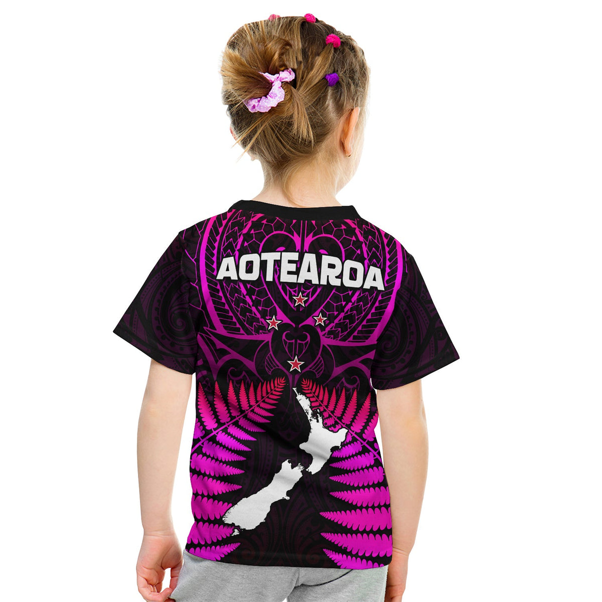 Aotearoa Fern T Shirt New Zealand Hei Tiki Purple Style LT13 - Polynesian Pride