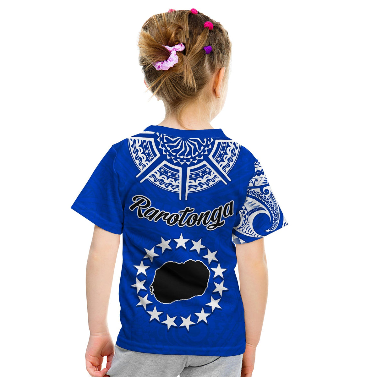 Rarotonga Cook Islands T Shirt Turtle and Map Style Blue LT13 - Polynesian Pride