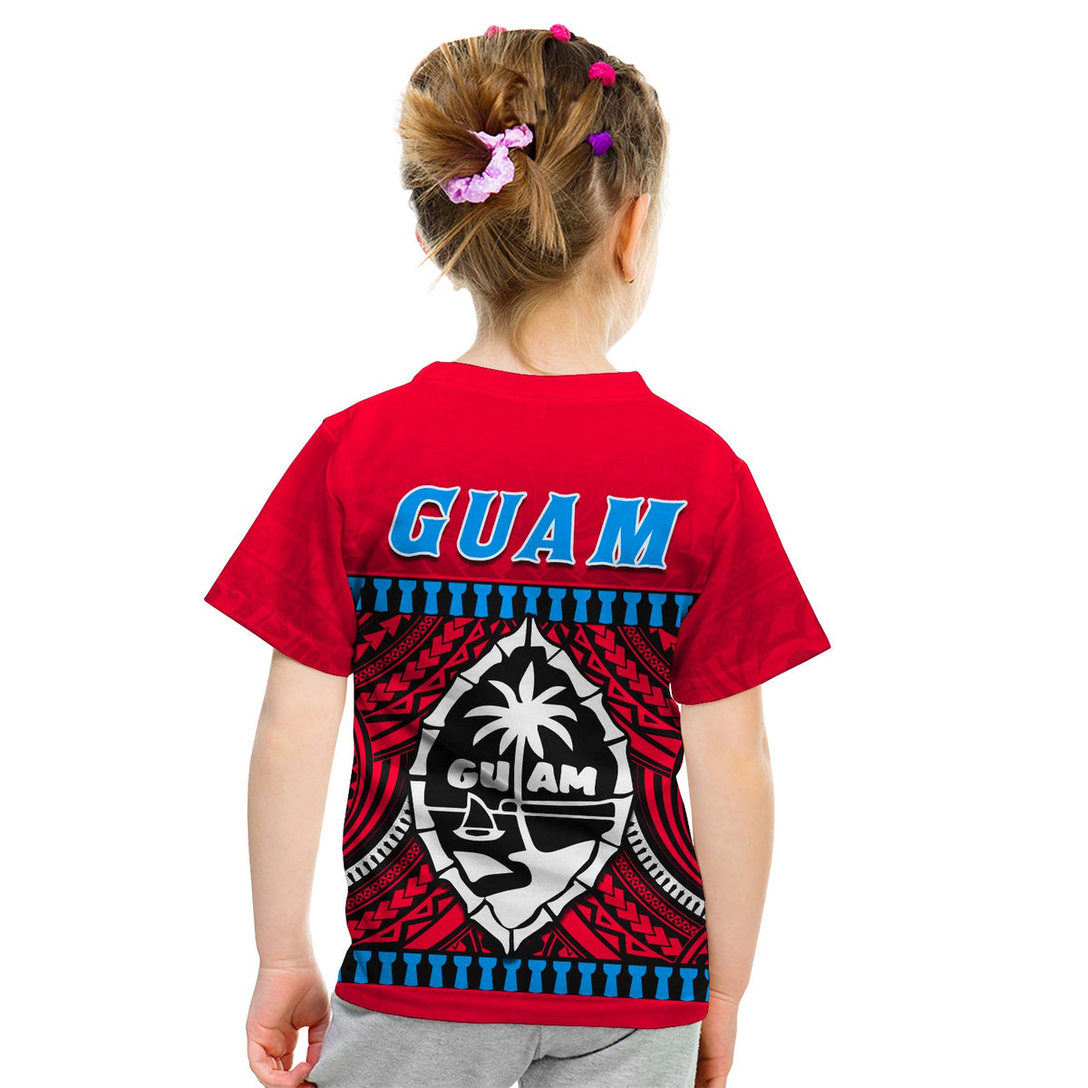 Guam Chamorro T Shirt Latte Stone Red Polynesian Haligi LT13 - Polynesian Pride