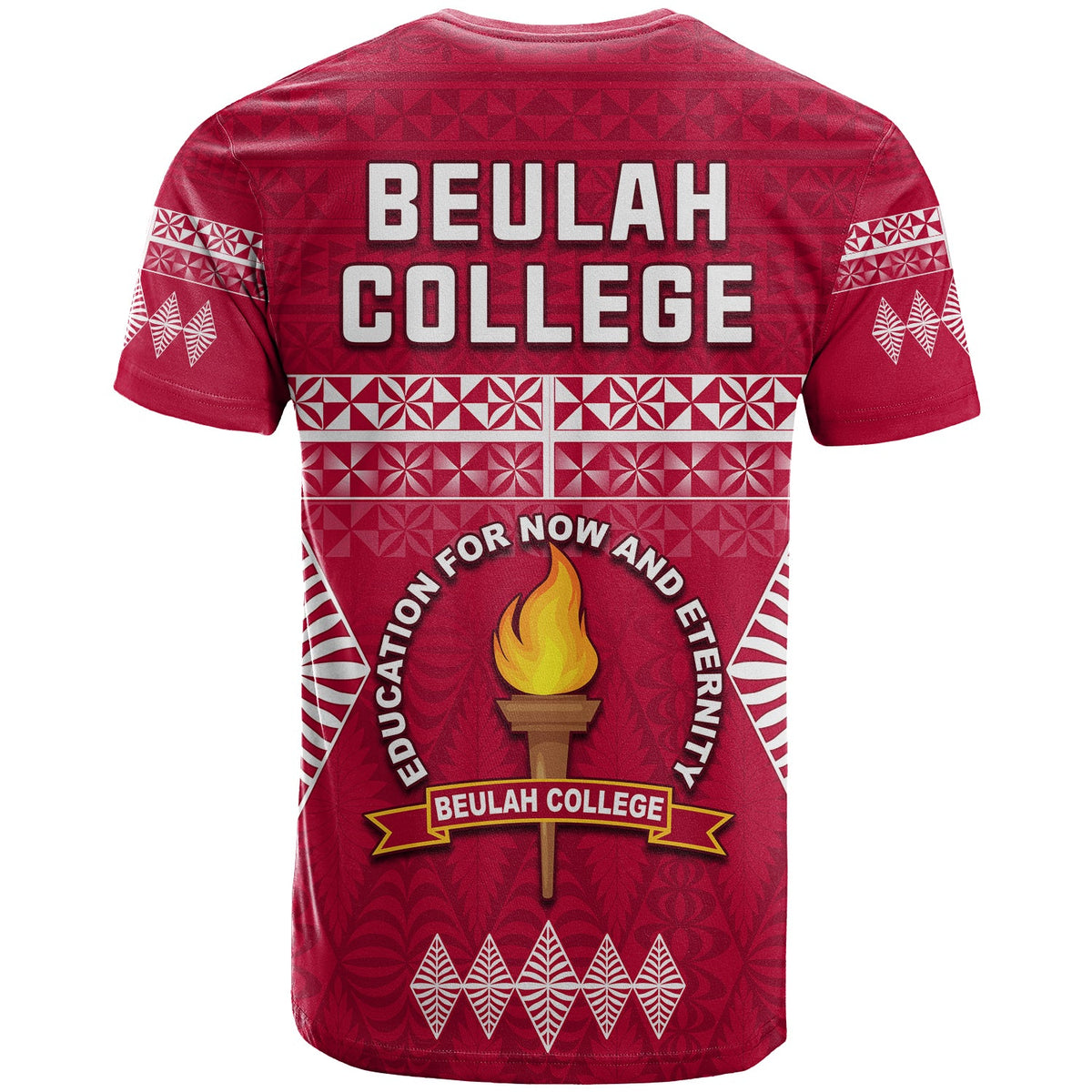 Beulah College T Shirt Ngatu Pattern Tonga LT13 - Polynesian Pride