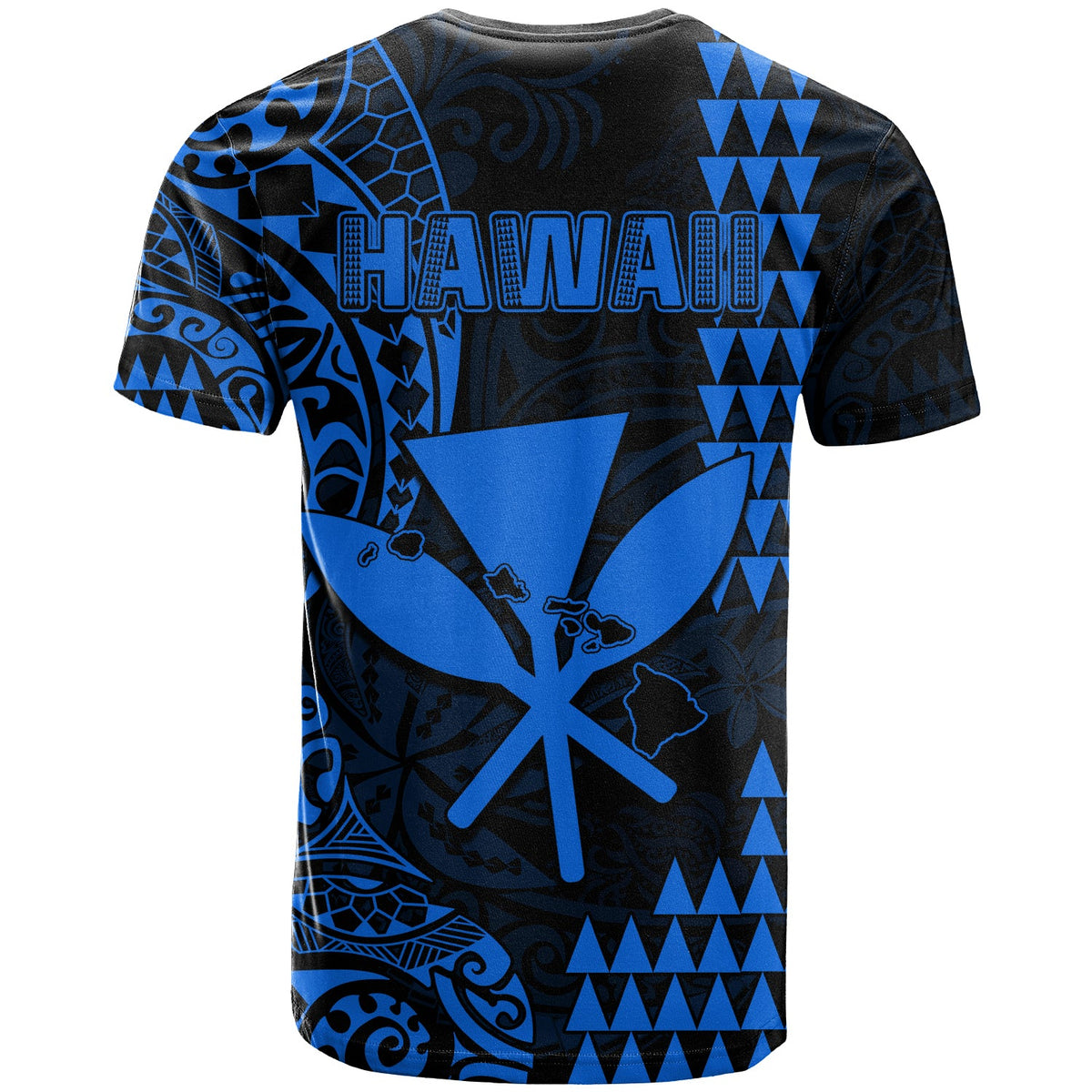 Hawaii Day Kakau T Shirt Proud To Be Hawaiian Blue King Kamehameha and Kanaka Maoli LT13 - Polynesian Pride