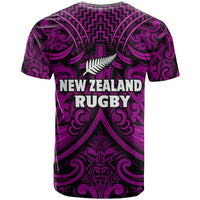 New Zealand Silver Fern Rugby T Shirt All Black Purple NZ Maori Pattern LT13 - Polynesian Pride
