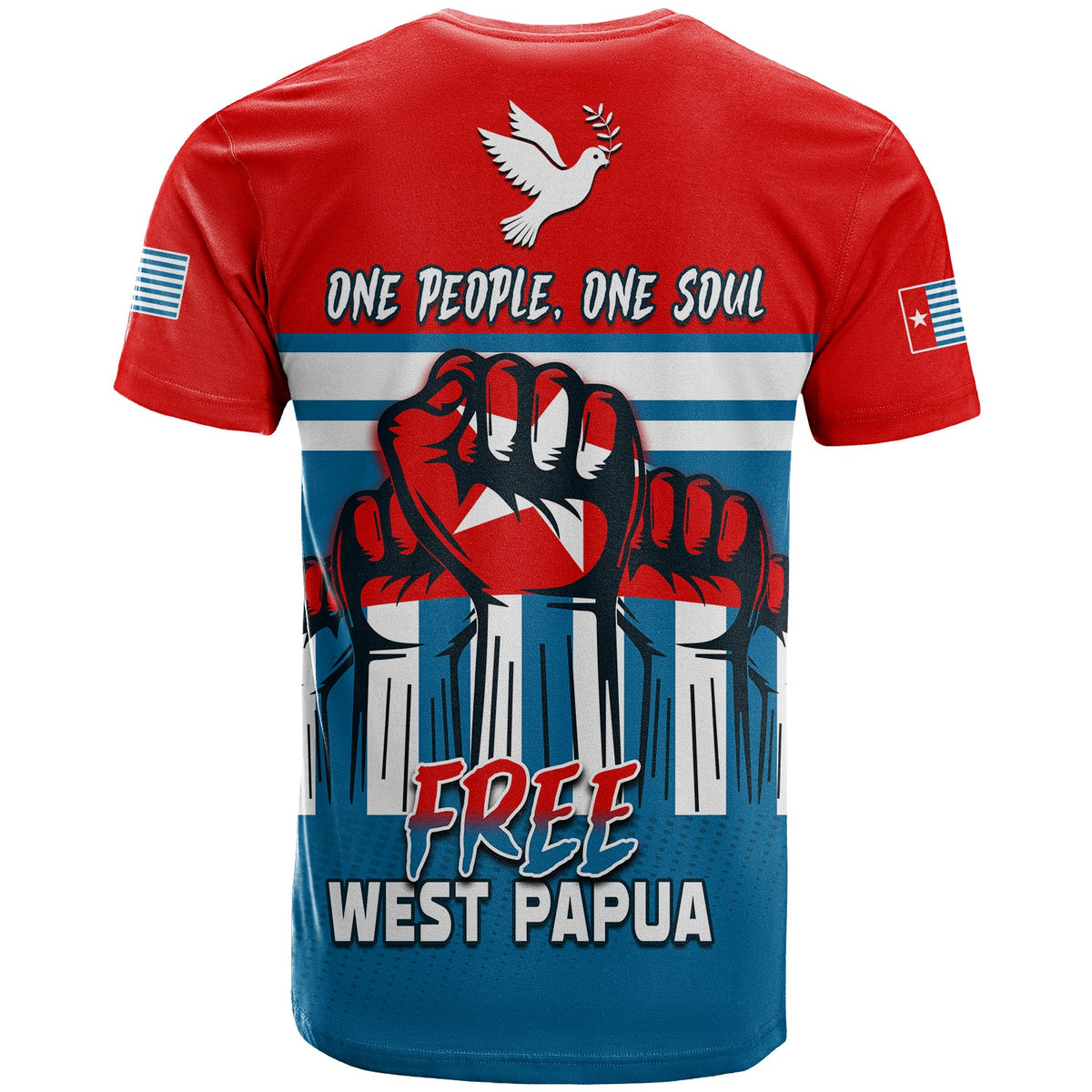 Free West Papua T Shirt One People One Soul Strong West Papuan LT13 - Polynesian Pride