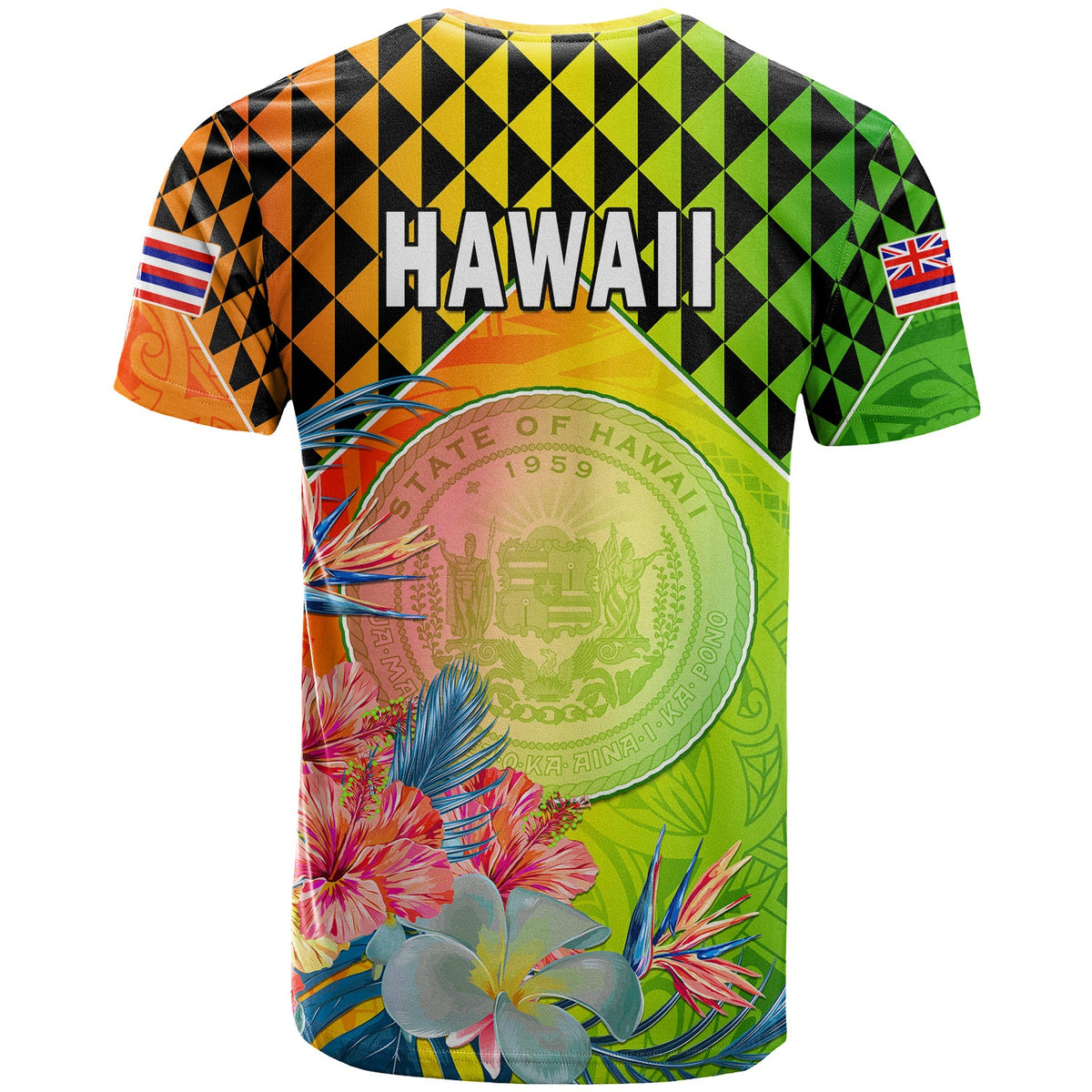 Happy Hawaii Fathers Day T Shirt Hawaiian Tribal Kanaka Maoli Hibiscus LT14 - Polynesian Pride