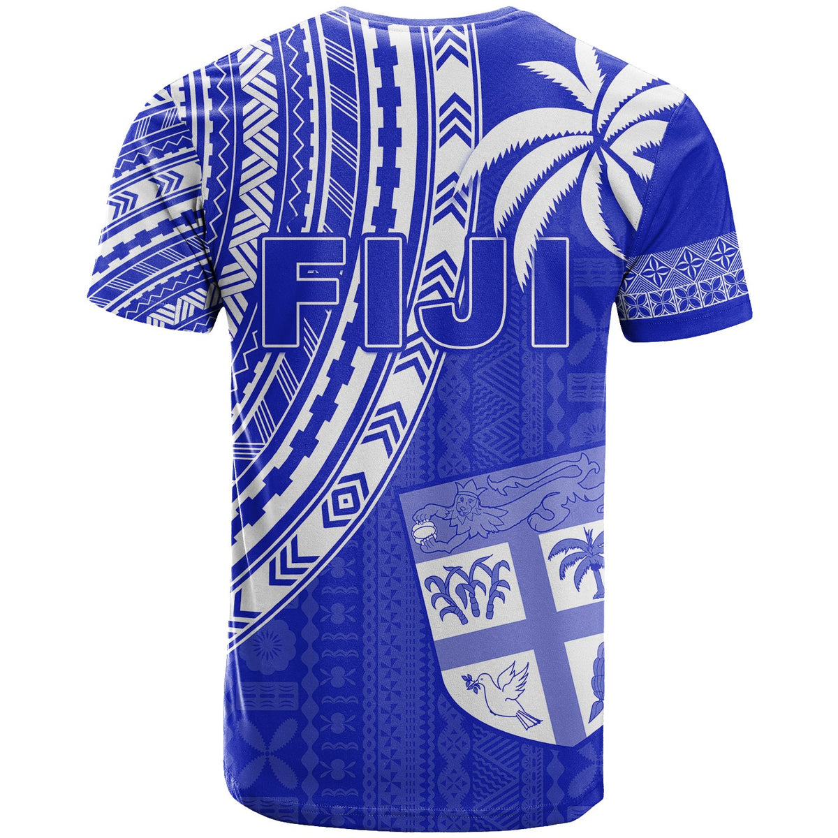 Fiji Rugby Sevens T Shirt Fijian 7s Tapa Polynesian Blue Ver.02 LT13 - Polynesian Pride