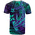 Custom Polynesian T Shirt Purple Paradise Hawaiian Tribal Hammerhead Shark LT14 - Polynesian Pride