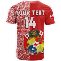 (Custom Text and Number) Tonga T Shirt Tongan Coat of Arms Ngatu Pattern LT14 - Polynesian Pride