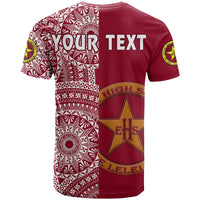 Custom Tonga Eua High School T Shirt Tongan Ngatu Pattern LT14 - Polynesian Pride