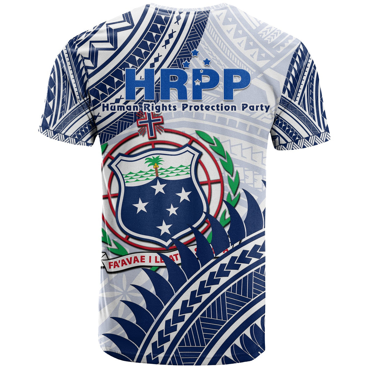 HRPP Samoa T Shirt Samoan Coat Of Arms Polynesian Pattern LT14 - Polynesian Pride