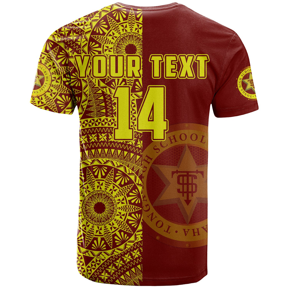(Custom Text and Number) Tonga High School T Shirt Class of Year Tongan Ngatu Pattern LT14 - Polynesian Pride