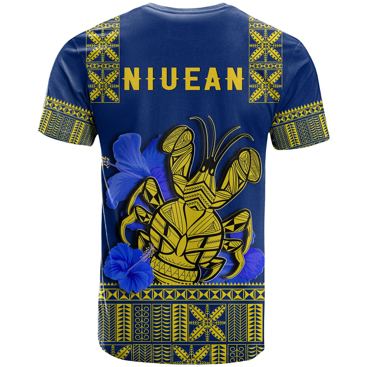 Niue T Shirt Happy Constitution Day Niuean Hiapo Crab With Map LT14 - Polynesian Pride