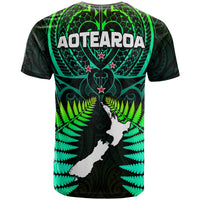 Aotearoa Fern T Shirt New Zealand Hei Tiki Green Style LT13 - Polynesian Pride