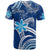 Custom Hawaii Flowers Wave T Shirt Kanaka Maoli Blue Polynesian LT13 - Polynesian Pride