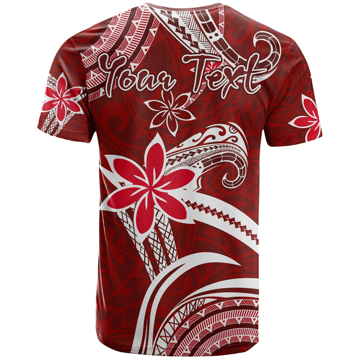 Custom Hawaii Flowers Wave T Shirt Kanaka Maoli Red Polynesian LT13 - Polynesian Pride