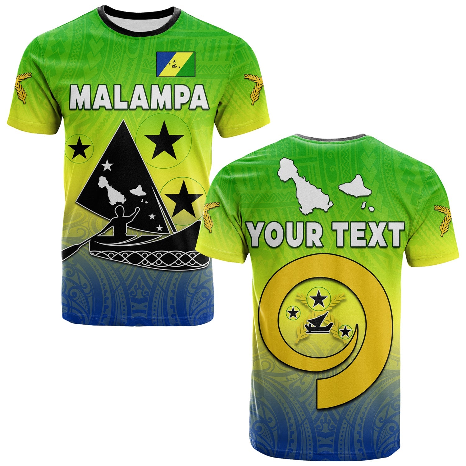 Custom Malampa Province T Shirt Native Canoe Mix Vanuatu Pig Tusk Green Version LT14 Adult Green - Polynesian Pride