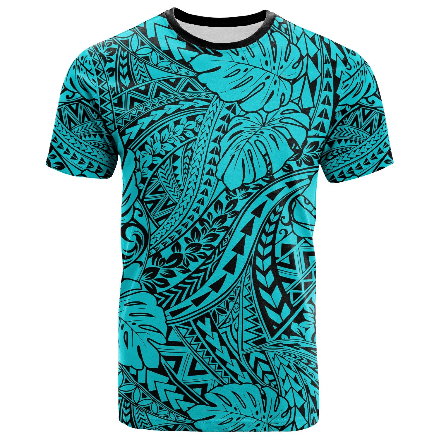 Custom Hawaii T Shirt Polynesian Tribal Art Ver.01 LT14 Turquoise - Polynesian Pride