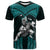 Custom Hawaii T Shirt Hawaiian Warrior With Weapon Polynesian Ver.02 LT14 Turquoise - Polynesian Pride