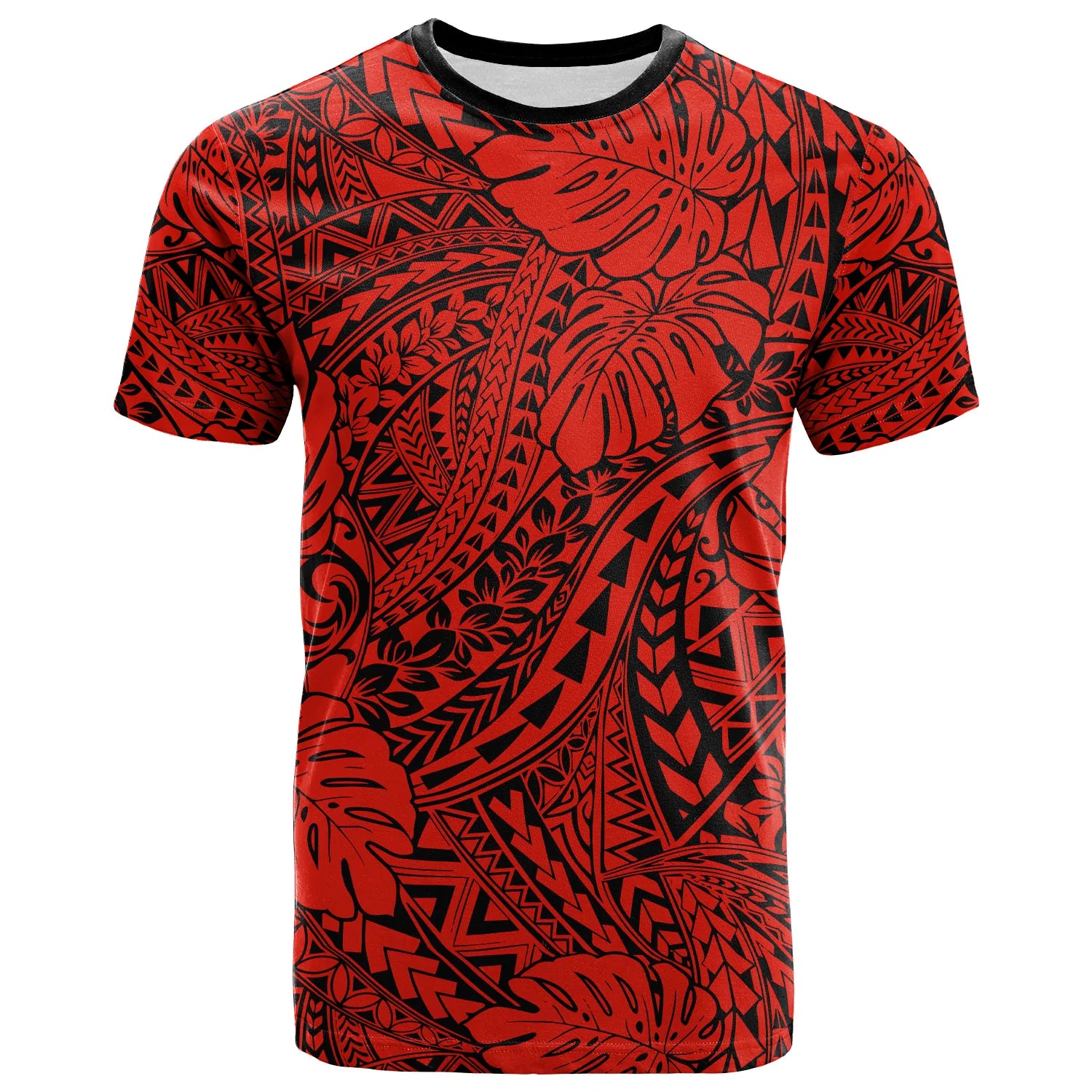 Custom Hawaii T Shirt Polynesian Tribal Art Ver.02 LT14 Red - Polynesian Pride