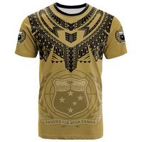 Custom Samoa Tribal Tattoo Coat of Arms T Shirt No.2 LT6 Gold - Polynesian Pride