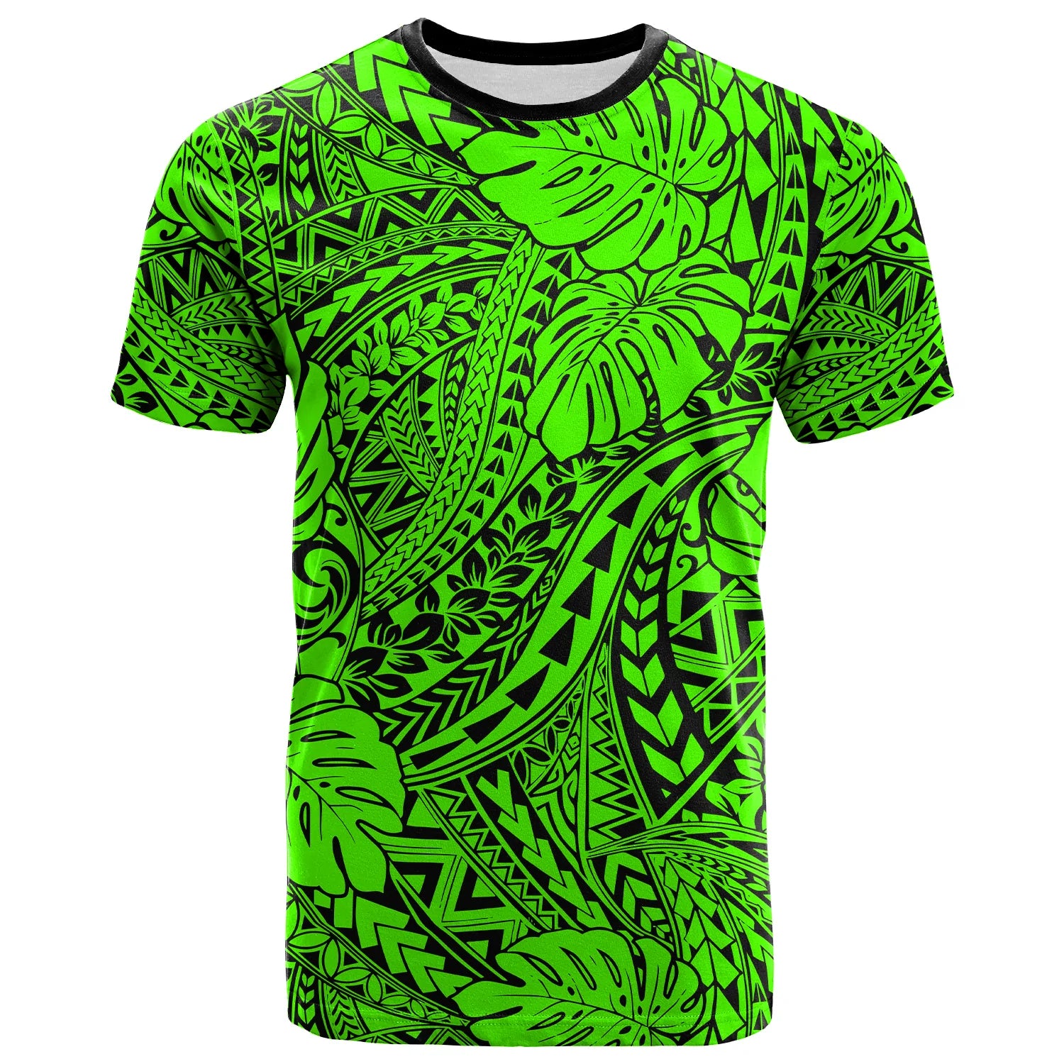 Custom Hawaii T Shirt Polynesian Tribal Art Ver.06 LT14 Green - Polynesian Pride