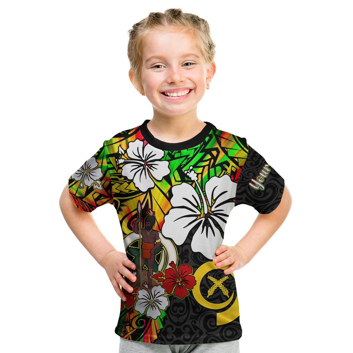 Custom Vanuatu T Shirt Polynesia Tie Dye Hibiscus Flowers LT13 - Polynesian Pride