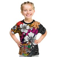 Fiji Tie Dye T Shirt KID Polynesian Tribal Creative Tropical Flowers LT13 Youth XL Size14 - Polynesian Pride