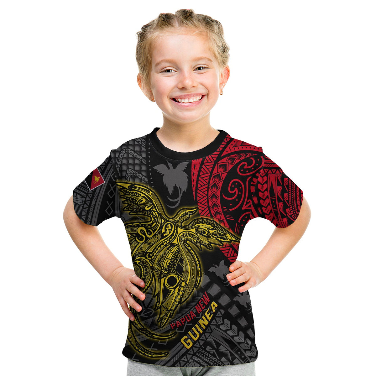Papua New Guinea T Shirt KID Raggiana Birds Of Paradise Happy 47th Independence Day LT13 Youth XL Size14 - Polynesian Pride