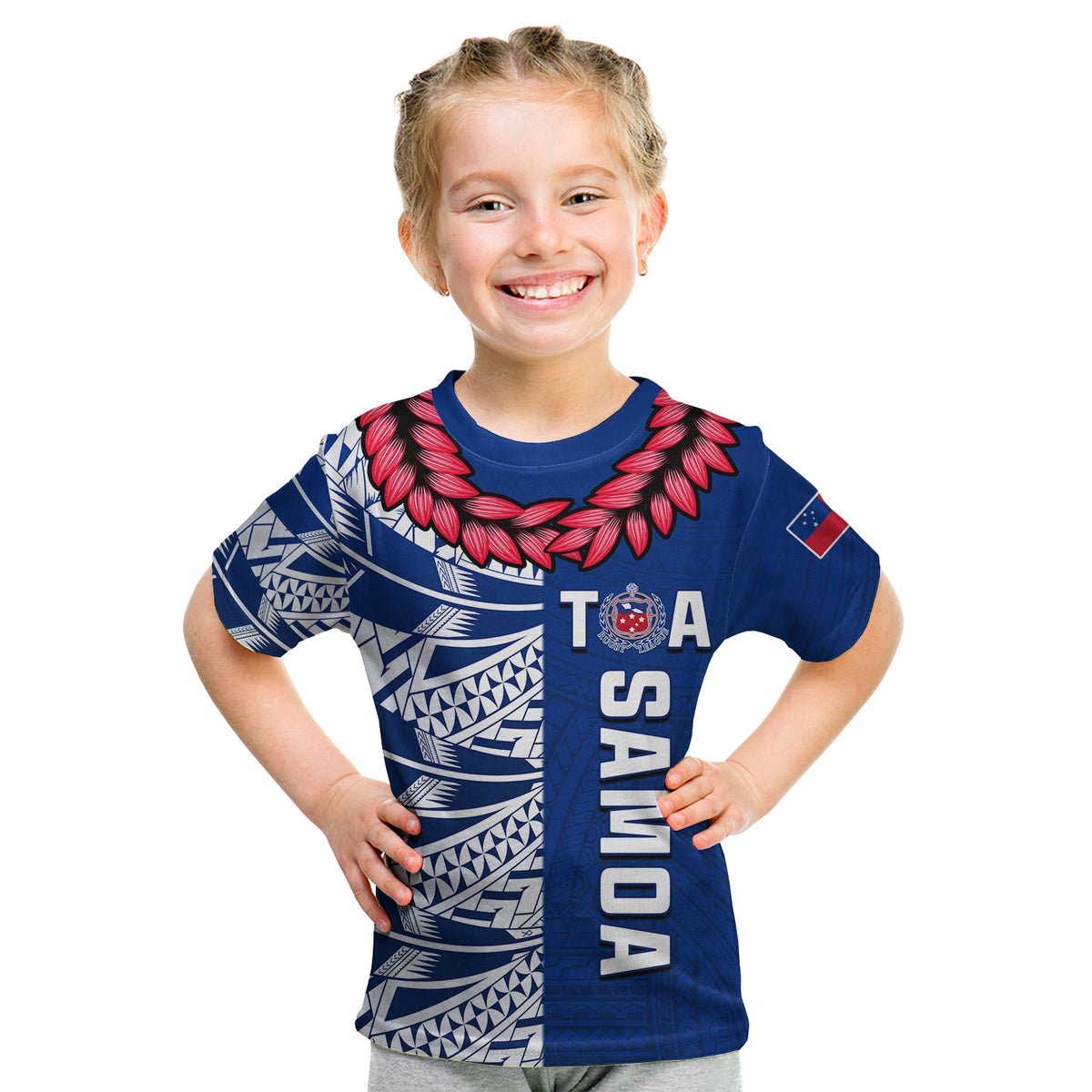 Toa Samoa Rugby T Shirt Siamupini Ula Fala Blue LT13 - Polynesian Pride