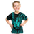 (Custom Text and Number) Hawaii Day Kakau T Shirt KID Proud To Be Hawaiian Turquoise King Kamehameha and Kanaka Maoli LT13 - Polynesian Pride